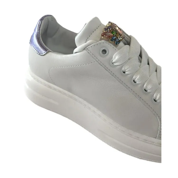 Mèlinè BI780 Sneaker in Vera Pelle Made in Italy con Accessorio Gioiello Multicolor