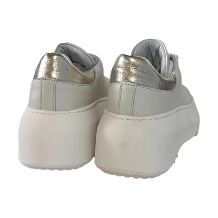 Mèlinè CC654 Sneaker in Vera Pelle Made in Italy con Accessorio Bianco Oro