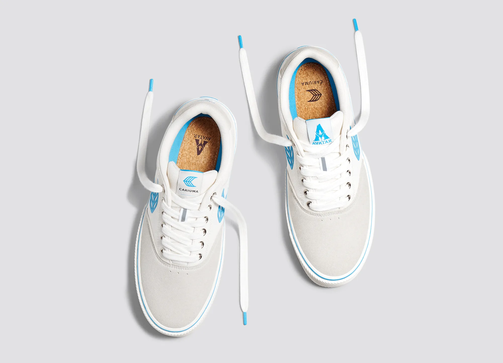 NAIOCA PRO AVATAR Vintage White Suede Off-White Canvas Blue Logo Sneaker Women