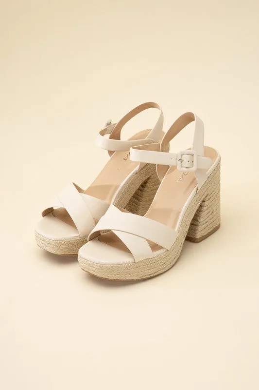 NOBLE ESPADRILLE SANDAL HEELS