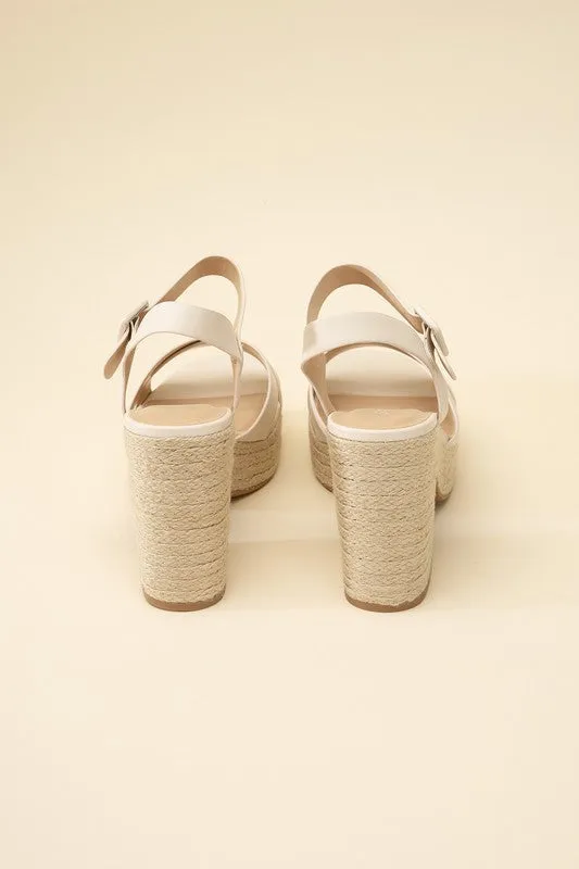 NOBLE ESPADRILLE SANDAL HEELS