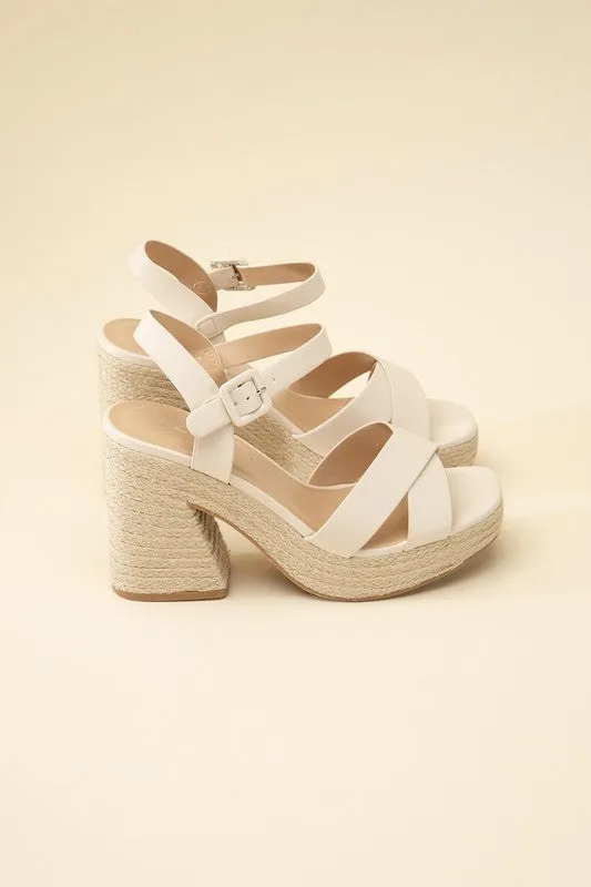 NOBLE ESPADRILLE SANDAL HEELS