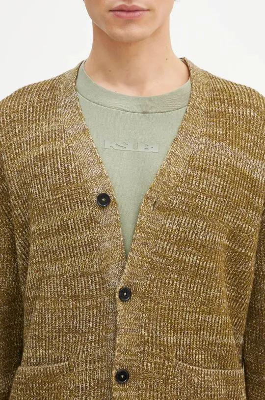 Norse Projects woolen cardigan Loki Wool Cotton Rib Cardigan green color N45.0618.8096