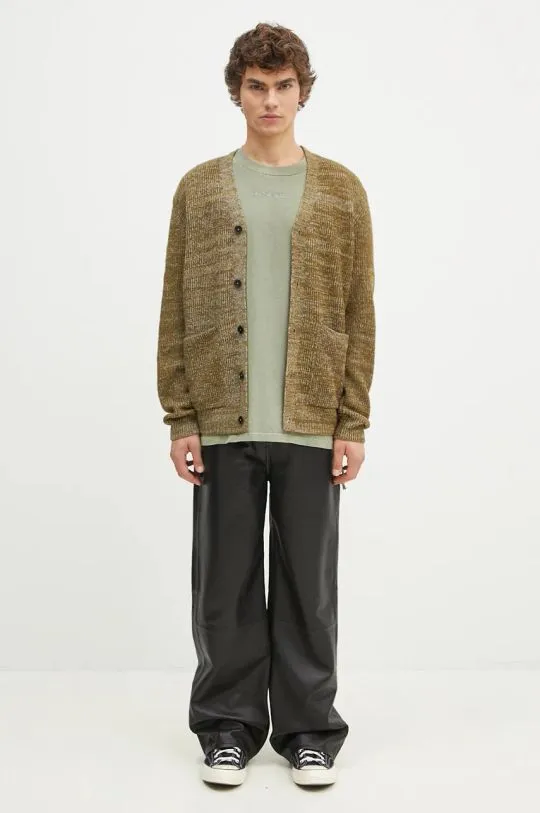 Norse Projects woolen cardigan Loki Wool Cotton Rib Cardigan green color N45.0618.8096