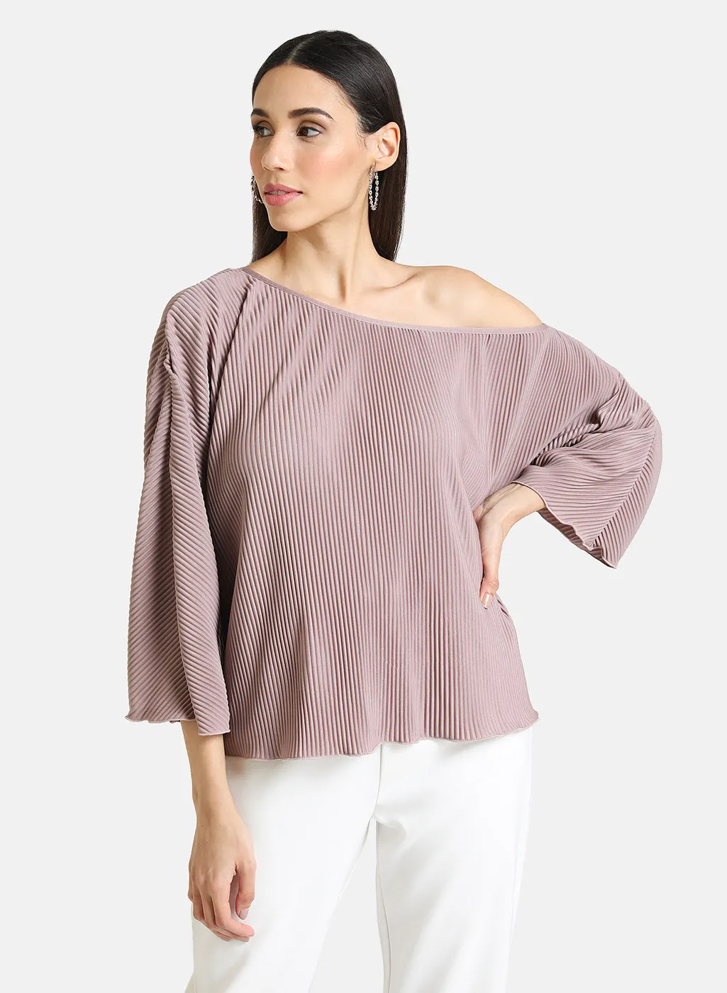 One Shoulder Pleated Top