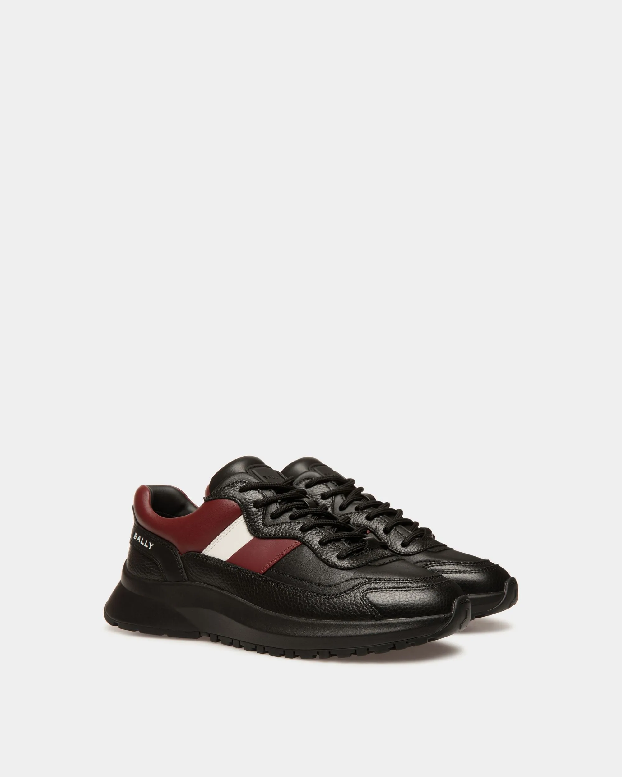 Outline Sneaker in Black And Heritage Red Leather 