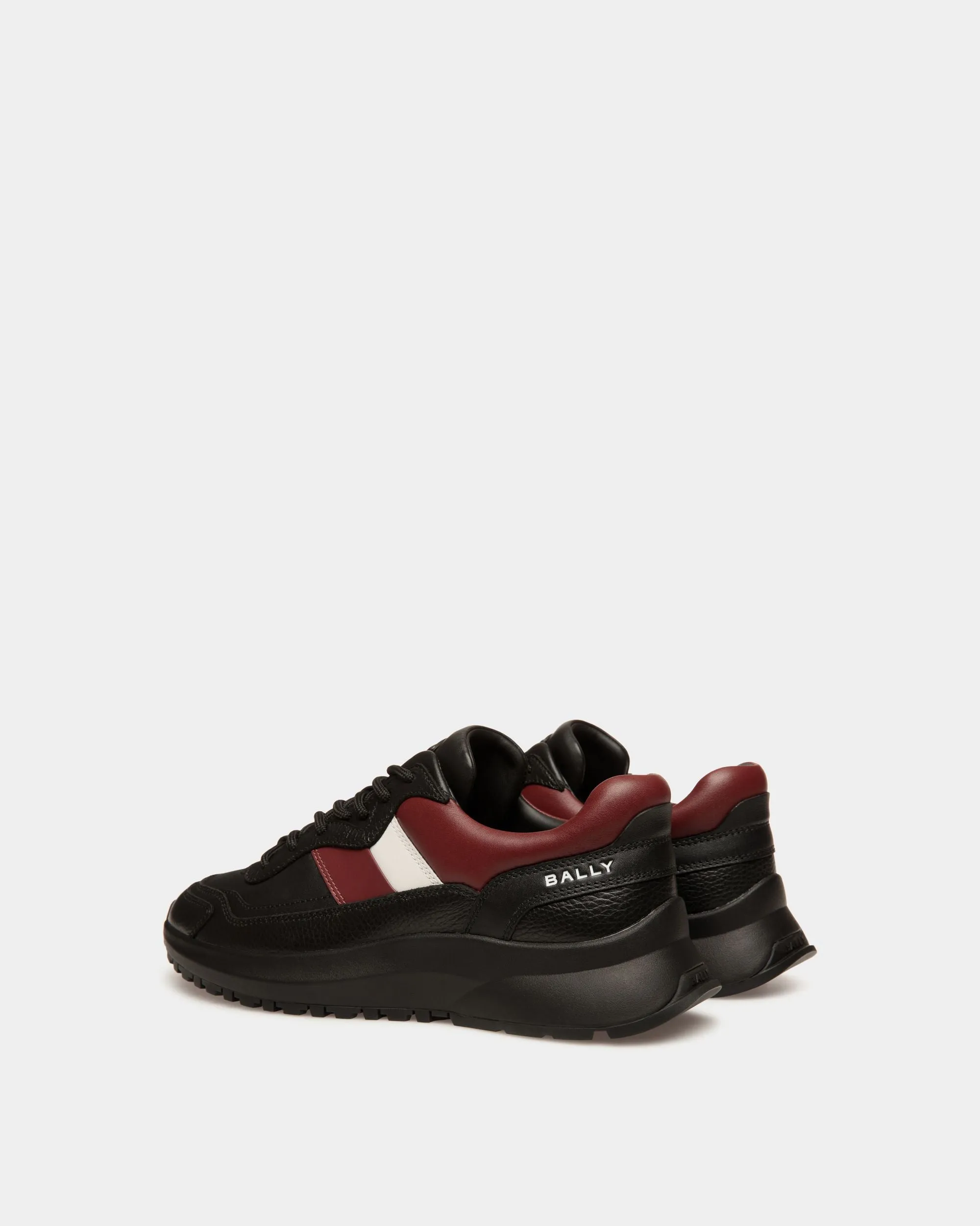 Outline Sneaker in Black And Heritage Red Leather 