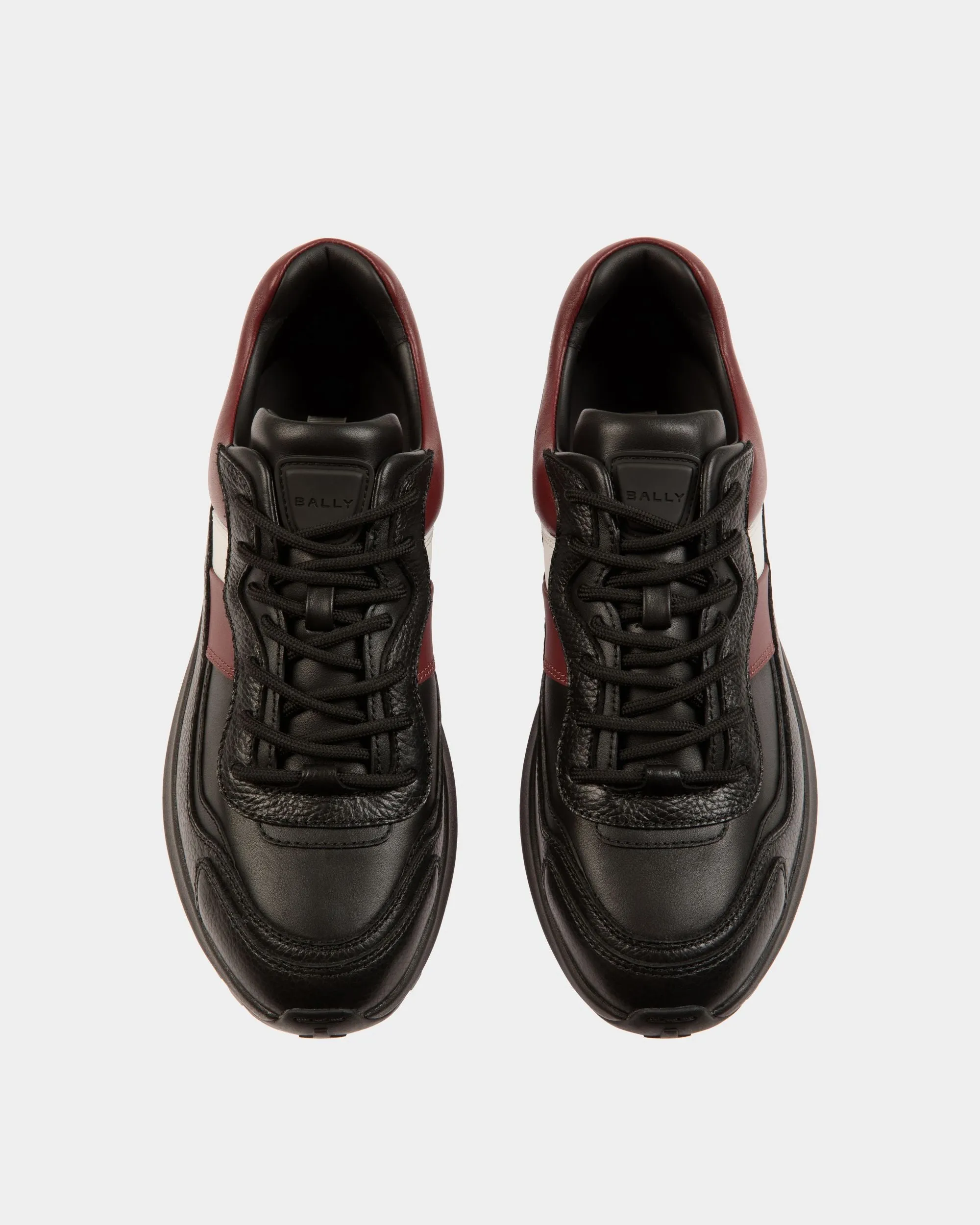 Outline Sneaker in Black And Heritage Red Leather 