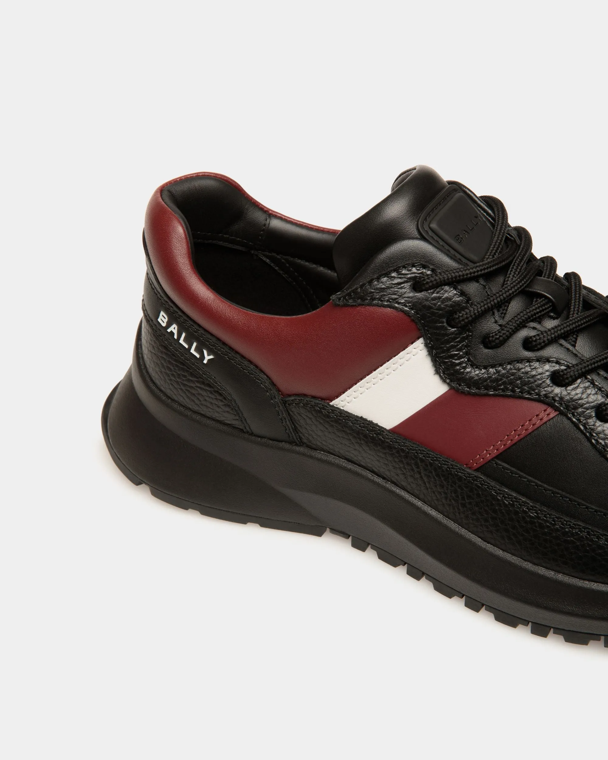 Outline Sneaker in Black And Heritage Red Leather 