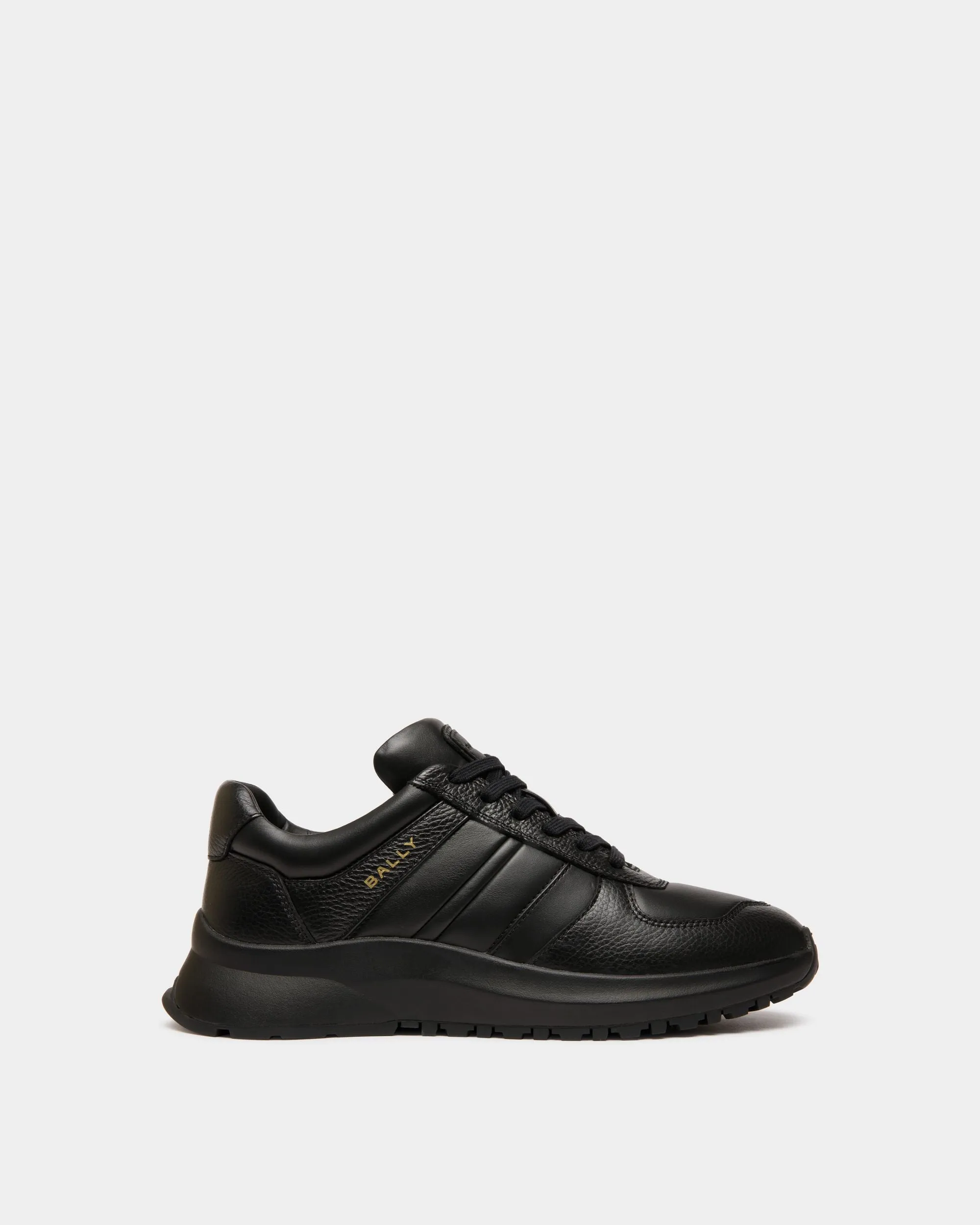 Outline Sneaker in Black Leather 