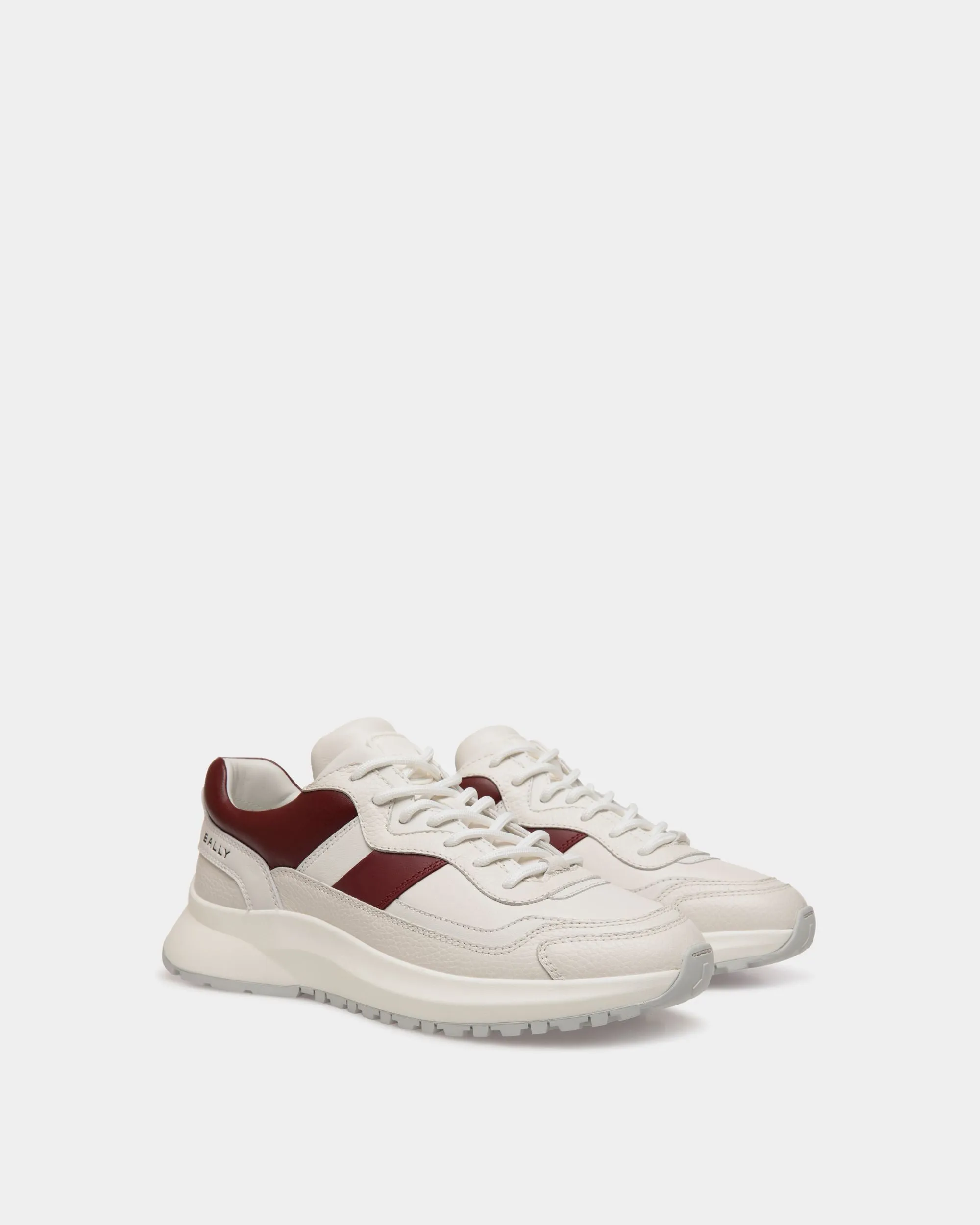 Outline Sneaker in White And Heritage Red Leather 