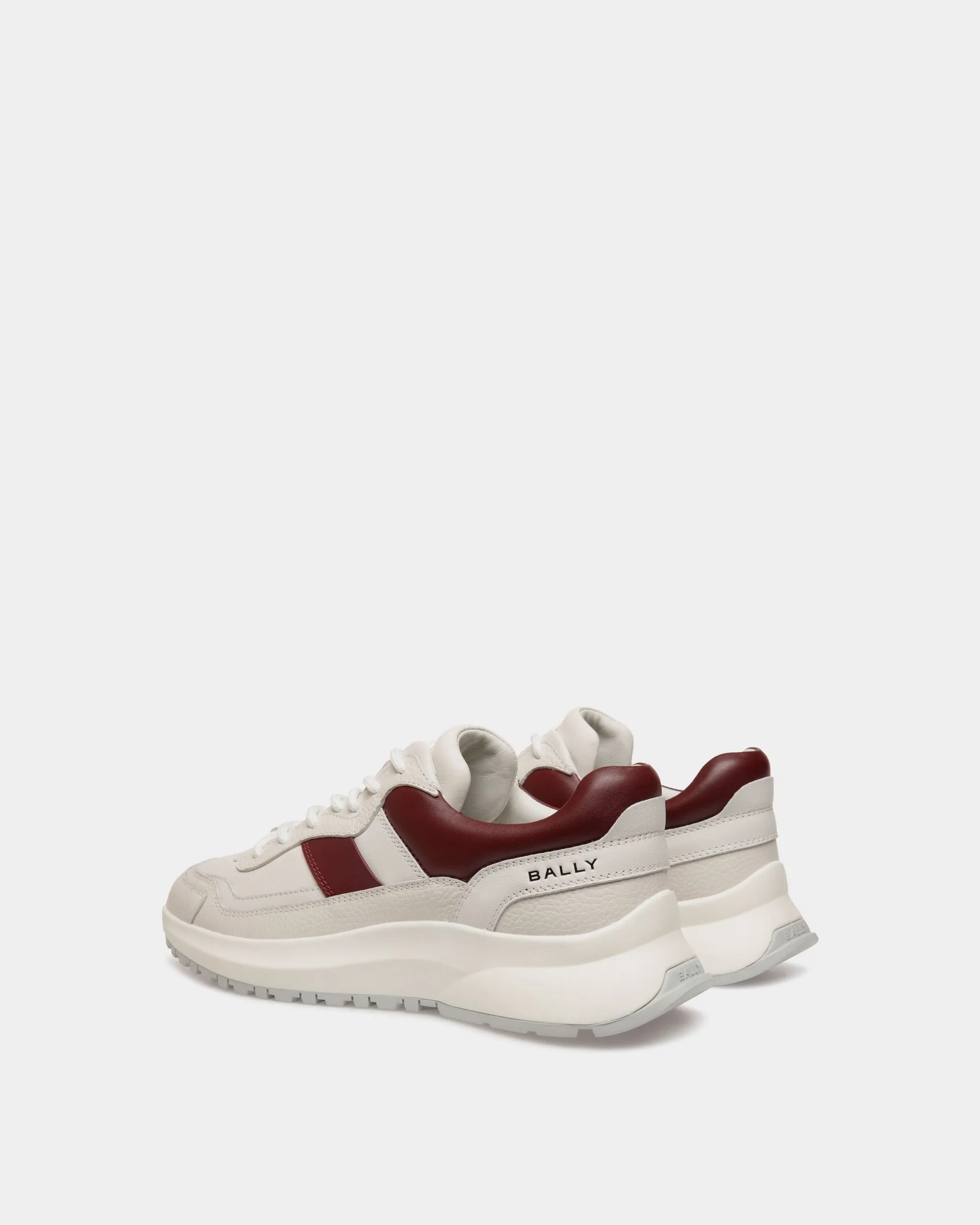 Outline Sneaker in White And Heritage Red Leather 