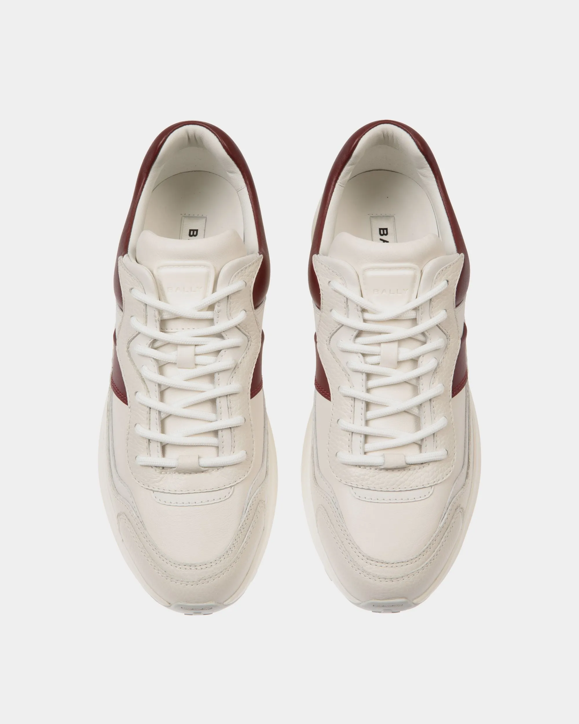 Outline Sneaker in White And Heritage Red Leather 