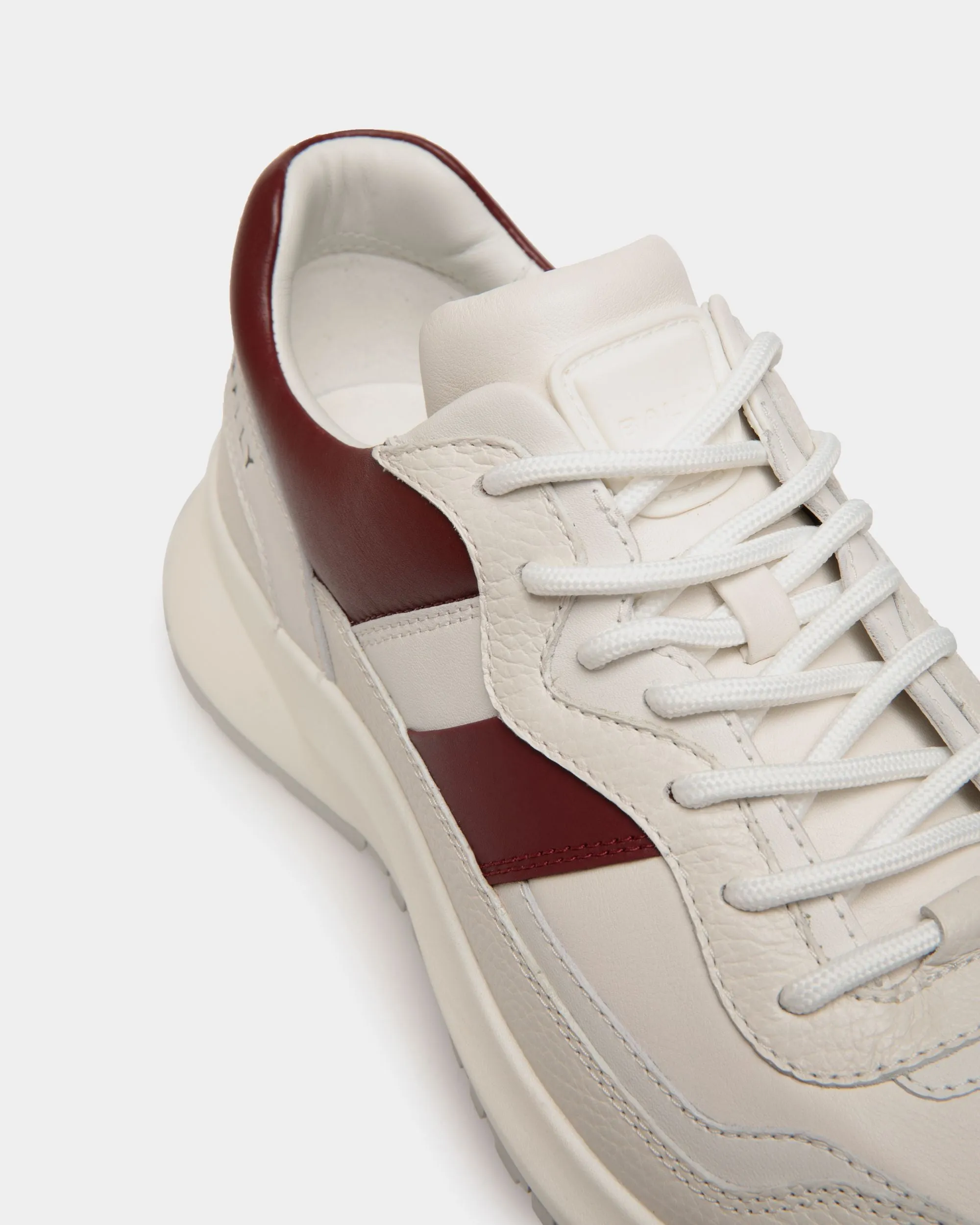 Outline Sneaker in White And Heritage Red Leather 