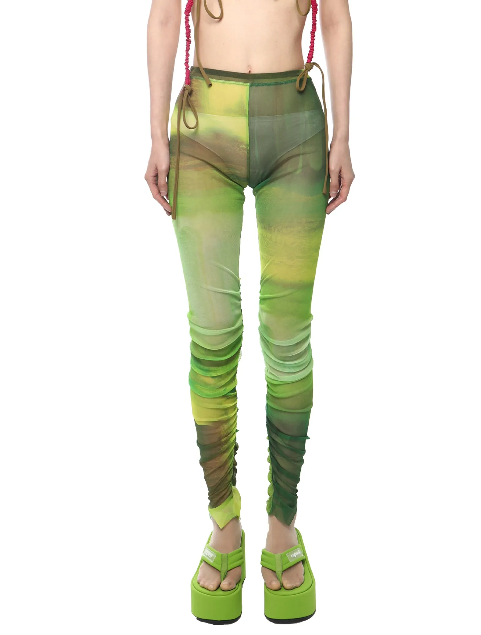 Paula Canovas del Vas Green Mesh Leggings