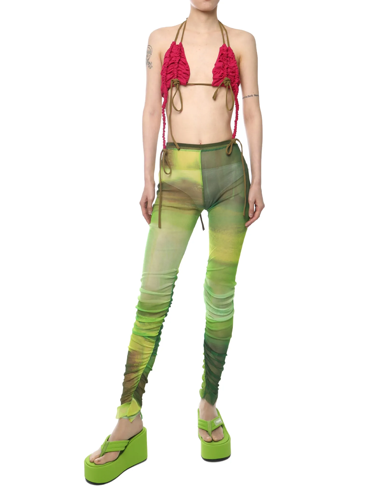 Paula Canovas del Vas Green Mesh Leggings