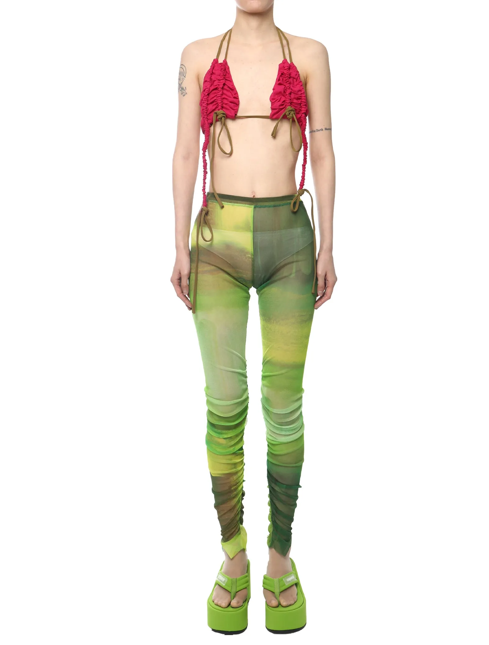 Paula Canovas del Vas Green Mesh Leggings