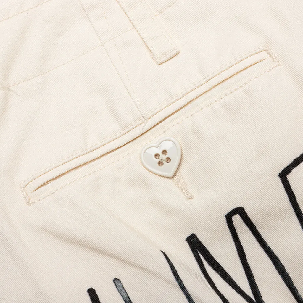 Printed Chino Pants - White