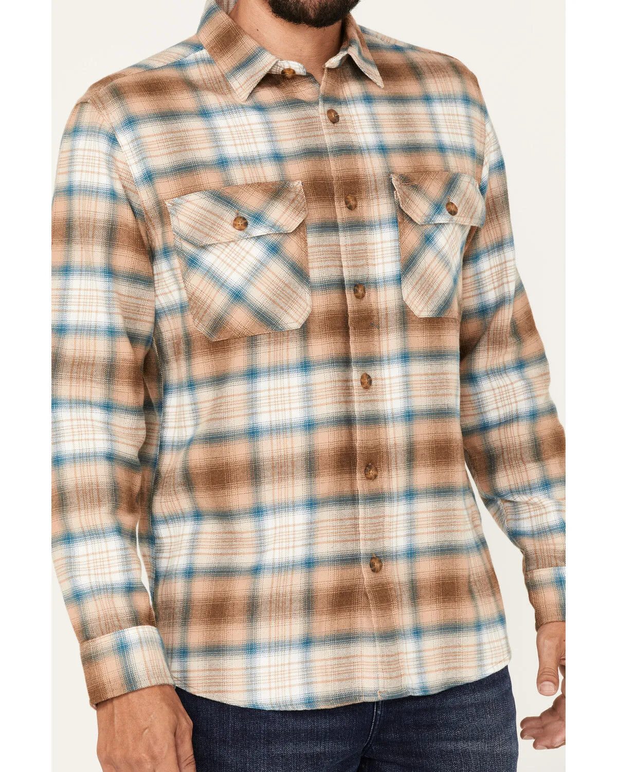 Product Name:  Pendleton Men's Burnside Large Plaid Print Button-Down Western Flannel Shirt