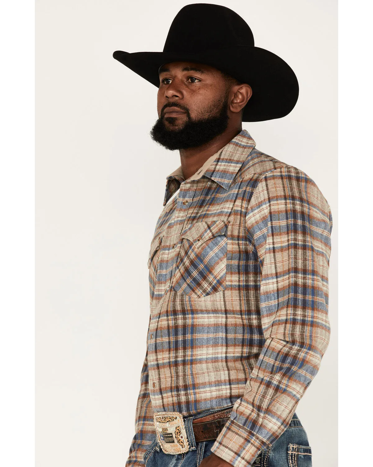 Product Name:  Pendleton Men's Canyon Small Plaid Snap Western Flannel Shirt