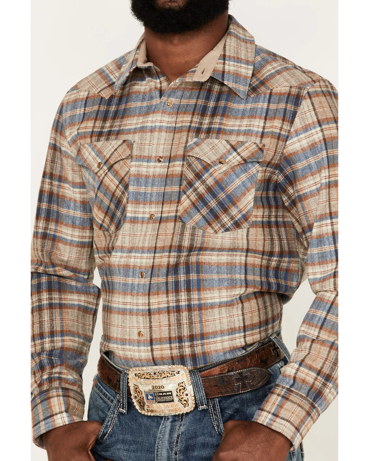 Product Name:  Pendleton Men's Canyon Small Plaid Snap Western Flannel Shirt