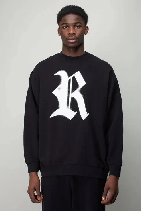 RAF SIMONS  |Crew Neck Pullovers Unisex Long Sleeves Cotton Oversized