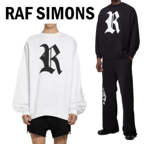 RAF SIMONS  |Crew Neck Pullovers Unisex Long Sleeves Cotton Oversized