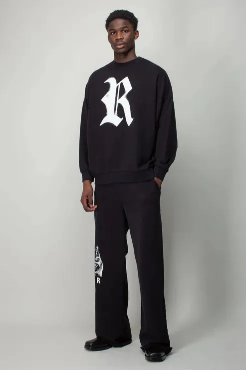 RAF SIMONS  |Crew Neck Pullovers Unisex Long Sleeves Cotton Oversized