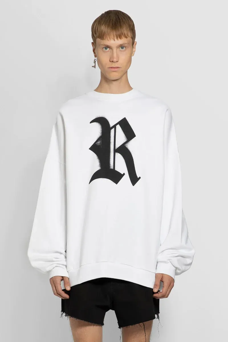 RAF SIMONS  |Crew Neck Pullovers Unisex Long Sleeves Cotton Oversized