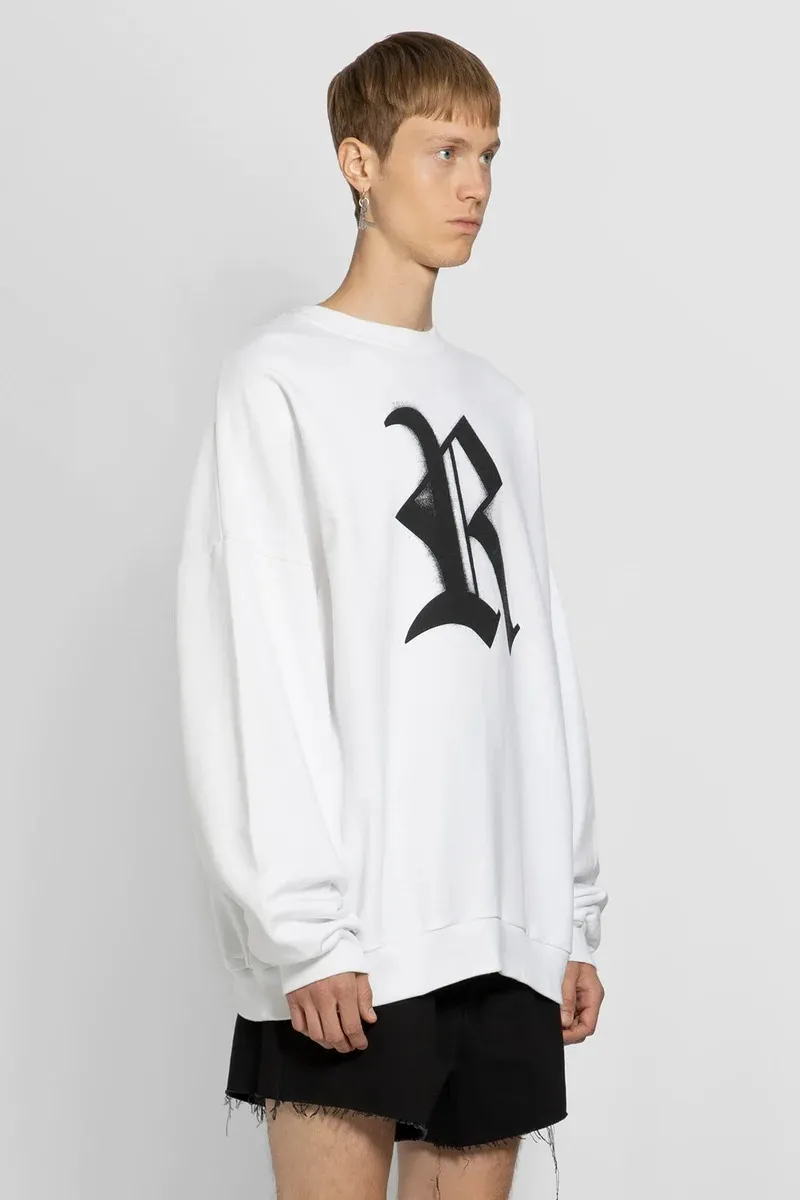 RAF SIMONS  |Crew Neck Pullovers Unisex Long Sleeves Cotton Oversized