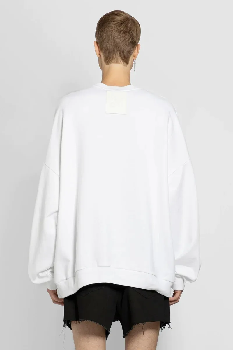 RAF SIMONS  |Crew Neck Pullovers Unisex Long Sleeves Cotton Oversized