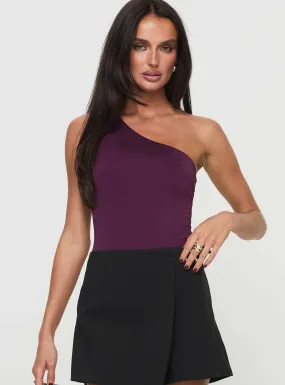 Ranski One Shoulder Bodysuit Plum