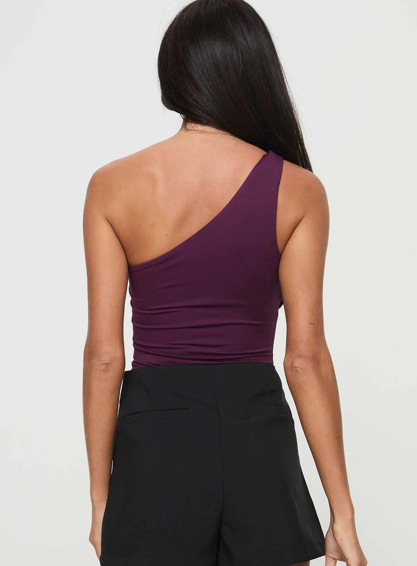 Ranski One Shoulder Bodysuit Plum