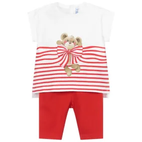 Red Striped Leggings Set