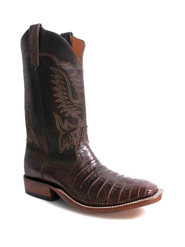 Rios Of Mercedes Mens Caiman Belly Chocolate Waxy Boots