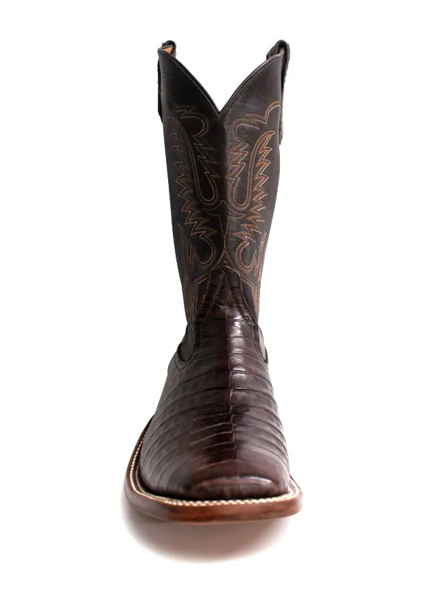 Rios Of Mercedes Mens Caiman Belly Chocolate Waxy Boots