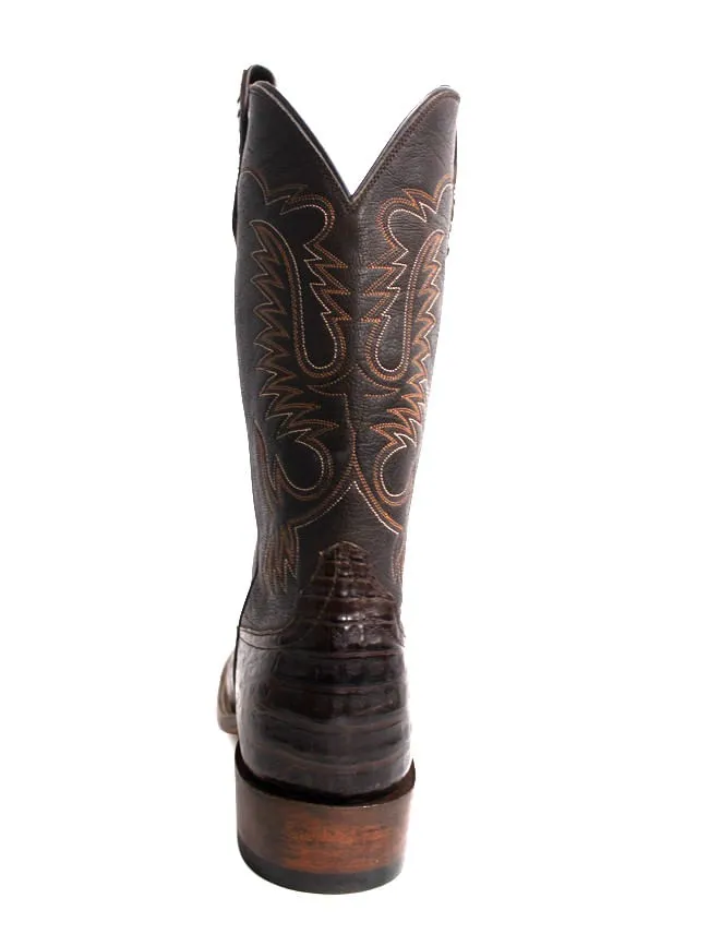 Rios Of Mercedes Mens Caiman Belly Chocolate Waxy Boots