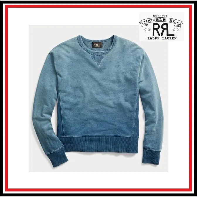 RRL  |Crew Neck Pullovers Long Sleeves Plain Cotton Surf Style