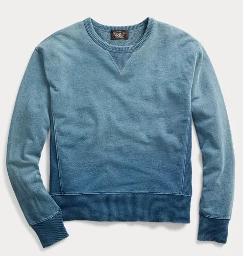 RRL  |Crew Neck Pullovers Long Sleeves Plain Cotton Surf Style