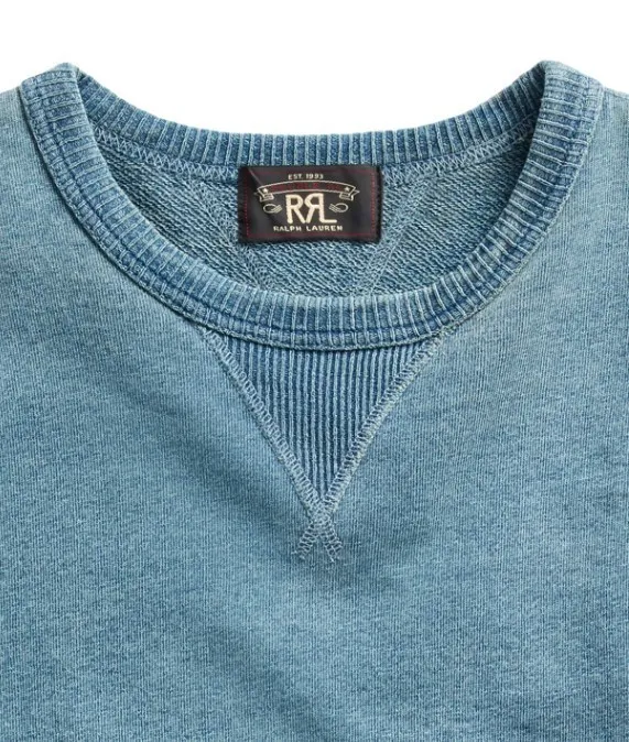 RRL  |Crew Neck Pullovers Long Sleeves Plain Cotton Surf Style