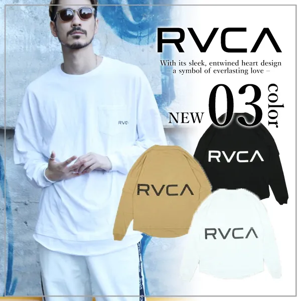 RVCA  |Crew Neck Unisex Long Sleeves Plain Long Sleeve T-shirt Logo