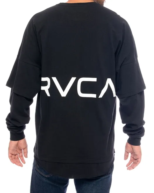 RVCA  |Crew Neck Unisex Long Sleeves Plain Long Sleeve T-shirt Logo