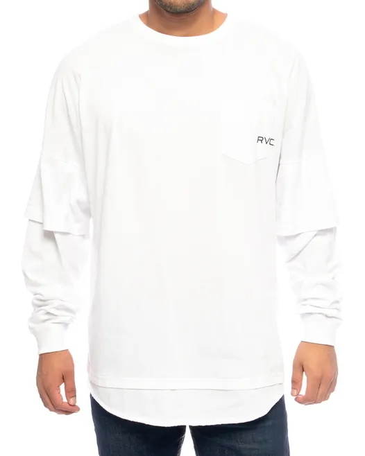 RVCA  |Crew Neck Unisex Long Sleeves Plain Long Sleeve T-shirt Logo