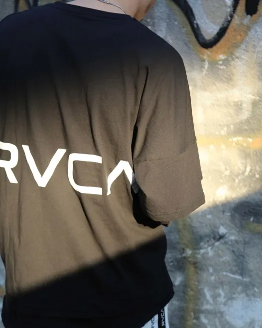 RVCA  |Crew Neck Unisex Long Sleeves Plain Long Sleeve T-shirt Logo