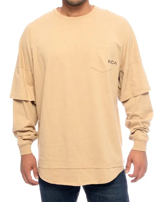 RVCA  |Crew Neck Unisex Long Sleeves Plain Long Sleeve T-shirt Logo