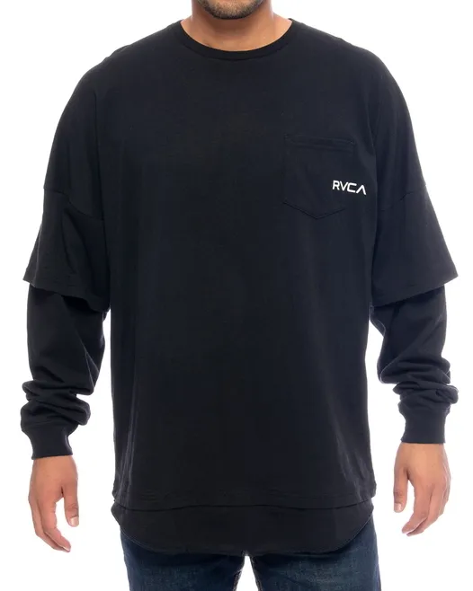 RVCA  |Crew Neck Unisex Long Sleeves Plain Long Sleeve T-shirt Logo