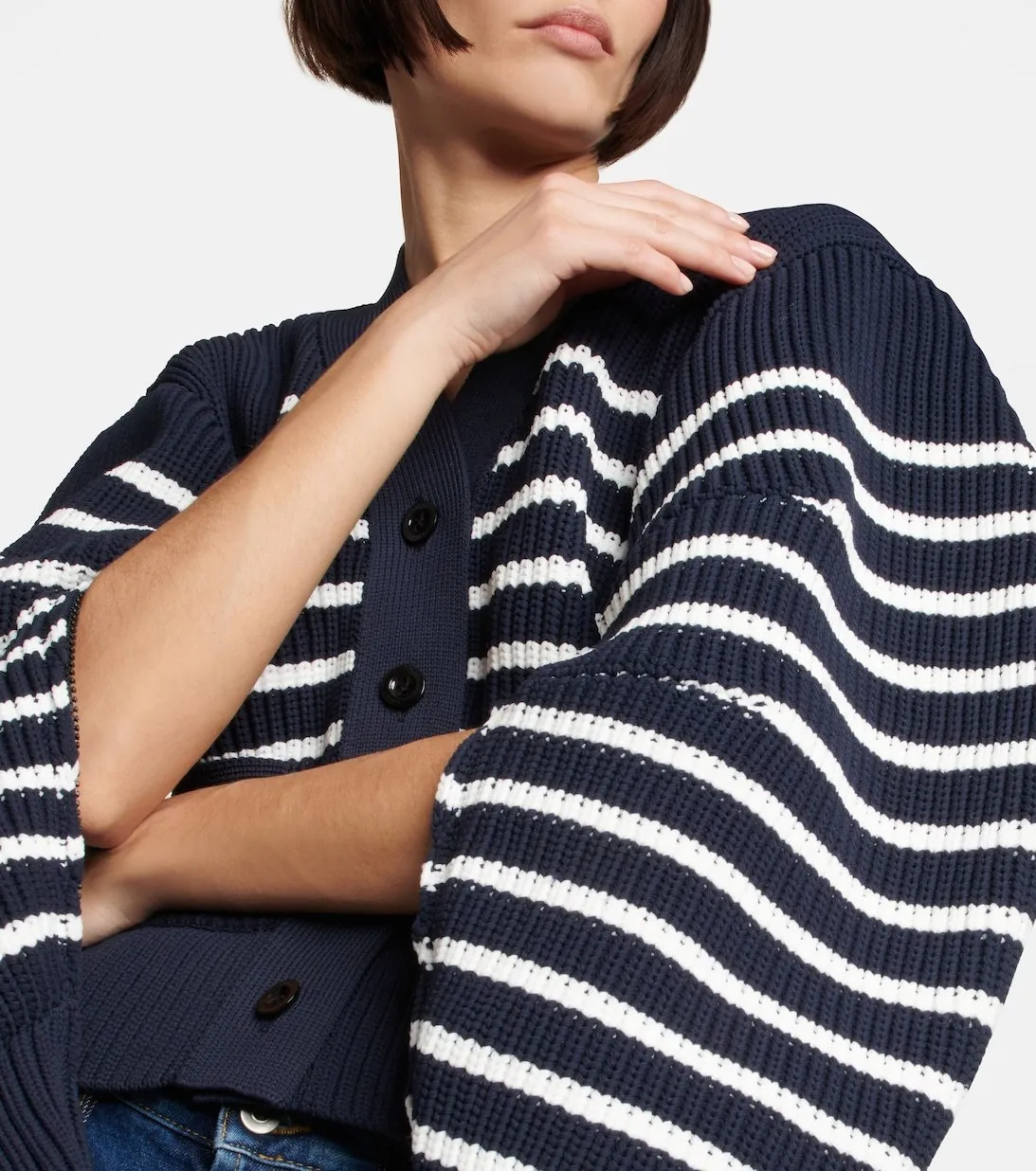 sacai  |Stripes Casual Style Long Sleeves Office Style Oversized