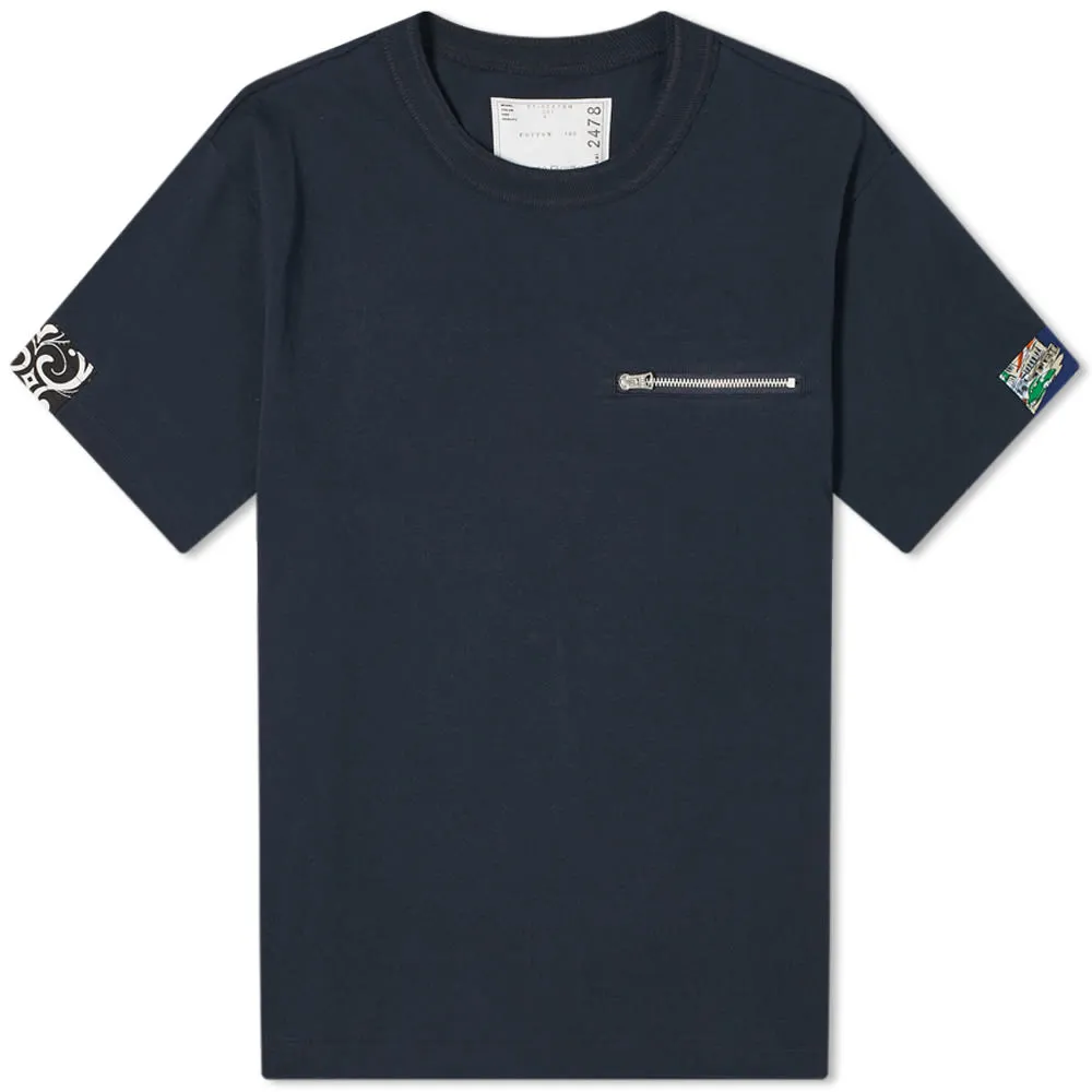 Sacai x Pendleton Archive Print Mix T-ShirtNavy