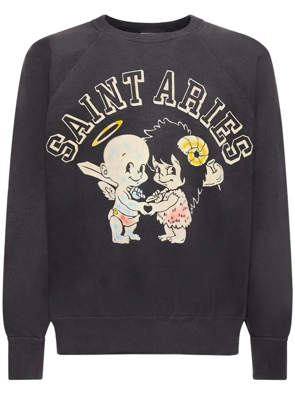 Saint Mxxxxxx  |Crew Neck Pullovers Street Style Long Sleeves Cotton