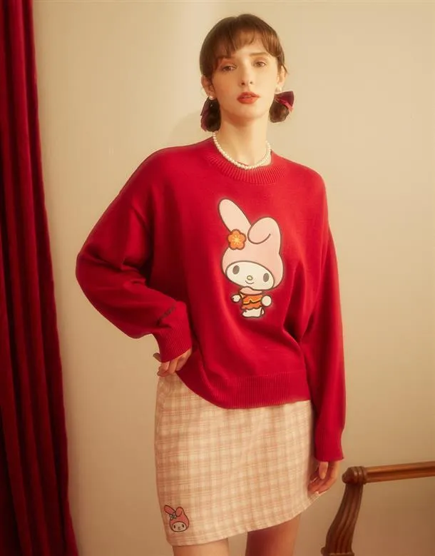 SANRIO  |Casual Style Street Style U-Neck Collaboration Long Sleeves